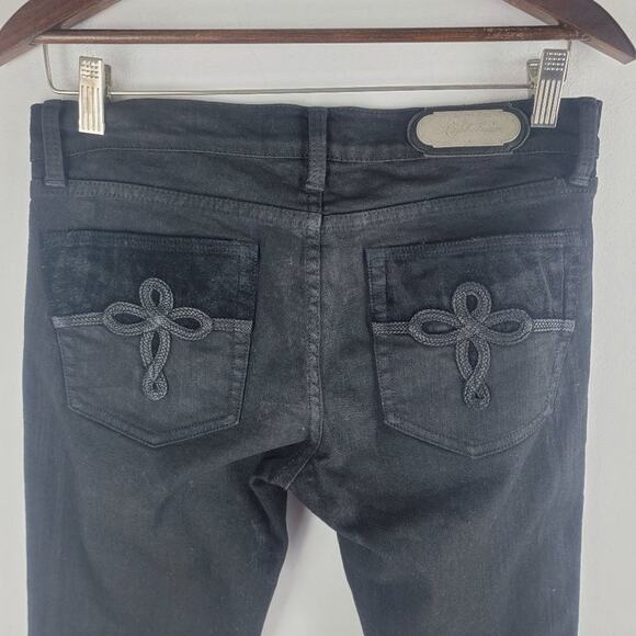 Ralph Lauren Embroidered Asian Knot Jeans Black Straight Leg Black Size 28 - Picture 7 of 8